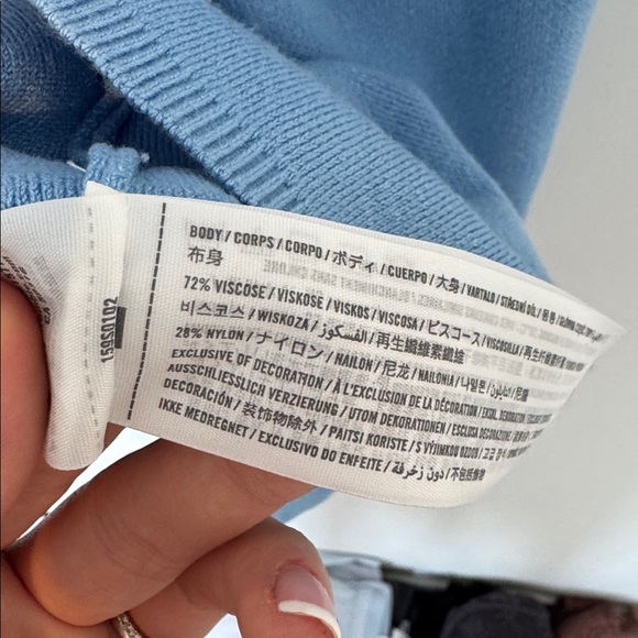 Abercrombie & Fitch Light Blue Mini Knit Dress - Size XS - Picture 8 of 8